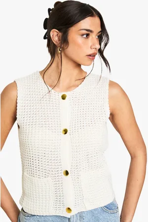Boohoo Chaleco De Punto Con Botones Dorados