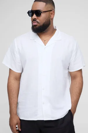 Boohoo Camisa Plus Regular De Lino Y Manga Corta