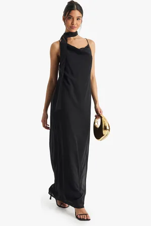 Boohoo Vestido Lencero De Chifón Con Atadura