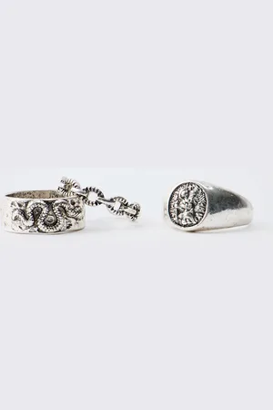 Boohoo Pack De 3 Anillos Plateados