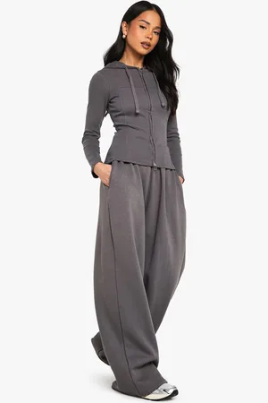 Boohoo Conjunto De Pantalón Deportivo De Pernera Recta Y Sudadera Con Capucha Y Detalle De Canalé