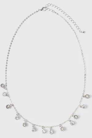 Boohoo Collar Plateado Con Incrustaciones