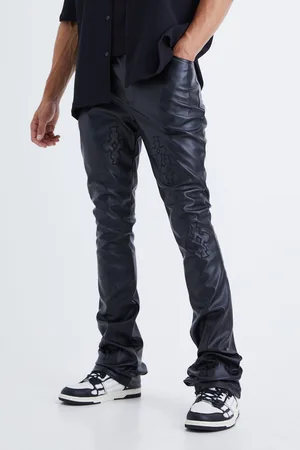 Boohoo Pantalón Tall Pitillo De Cuero Sintético Con Apliques