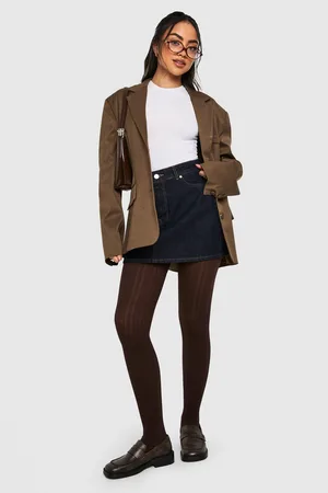 Boohoo Pantis Marrones Con Estampado