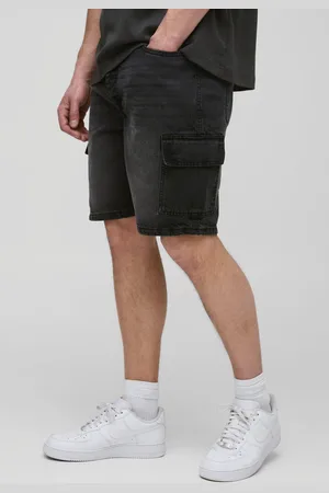 Boohoo Pantalón Corto Tall Vaquero Cargo Ajustado Sin Tratar