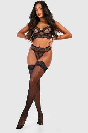 Boohoo Medias De Rejilla Con Encaje