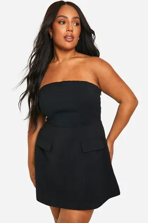 Boohoo Vestido Plus Mini Palabra De Honor Estructurado