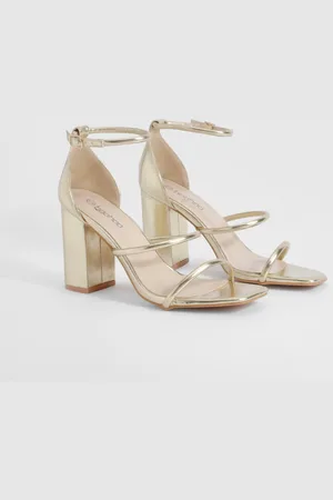 Boohoo Sandalias De Tacón Grueso Con Tira Triple
