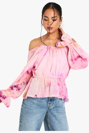 Boohoo Blusa De Tela Con Escote Barco Y Estampado De Flores