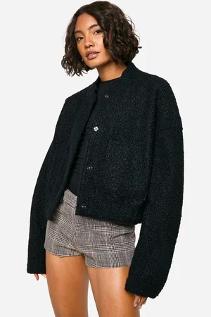 Boohoo Chaqueta Bomber Tall De Tejido Bouclé