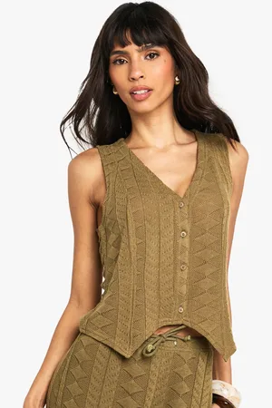 Boohoo Chaleco De Punto Texturizado Con Estampado - Pieza Intercambiable