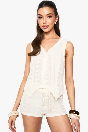 Boohoo Chaleco De Punto Texturizado Con Estampado - Pieza Intercambiable
