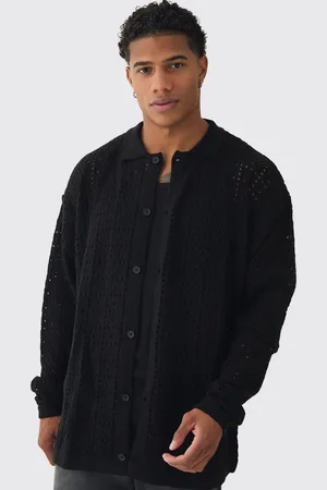 Boohoo Camisa Oversize De Croché Y Manga Larga