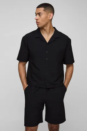 Boohoo Conjunto De Pantalón Corto Cómodo Y Camisa Oversize Recta Técnica Elástica Con Solapas