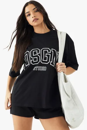 Boohoo Camiseta Oversize Gruesa Con Estampado Dsgn Studio