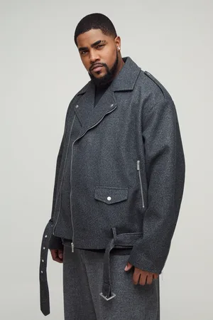 Boohoo Chaqueta Plus Motera Oversize De Tela Melton