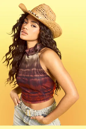 Boohoo Sombrero De Vaquero Estilo Western De Paja Con Detalle De Concha