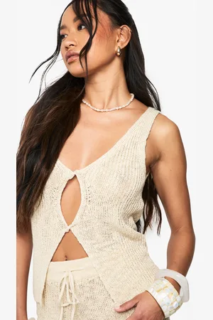 Boohoo Chaleco De Punto Con Nudo Frontal