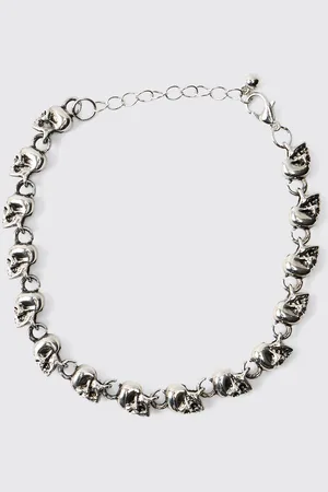Boohoo Pulsera Plateada Con Calavera