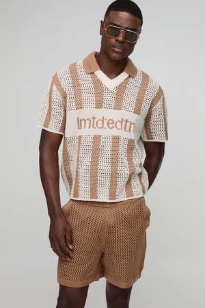 Boohoo Conjunto De Pantalón Corto De Croché Con Estampado De Fútbol Y Escote De Pico