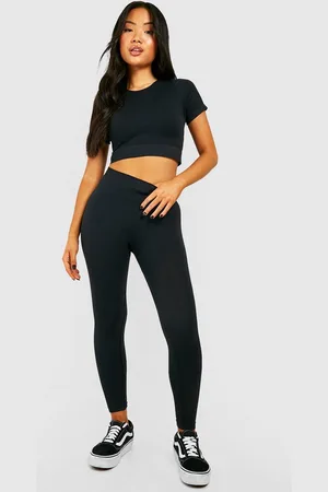 Boohoo Leggings Petite De Canalé Sin Costuras