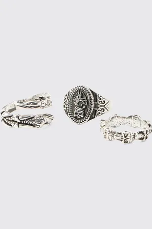 Boohoo Pack De 3 Anillos Estilo Sello