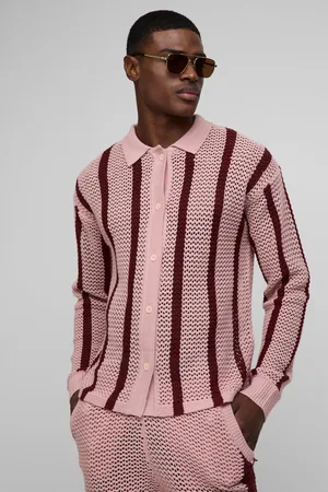 Boohoo Polo Oversize De Punto Calado Y Manga Larga Con Rayas
