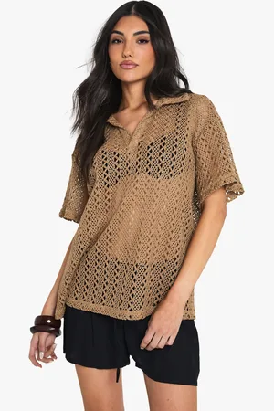 Boohoo Camisa Para La Playa De Croché