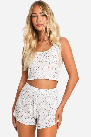 Boohoo Pijama De Pantalón Corto Y Camiseta Sin Mangas Con Estampado De Flores