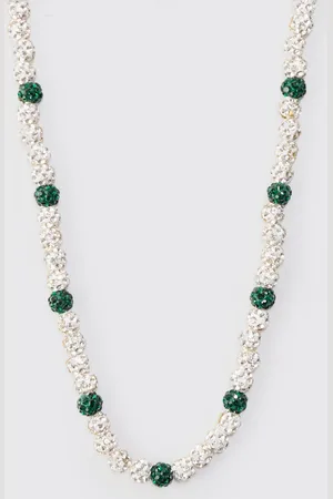 Boohoo Collar Plateado Con Cuentas