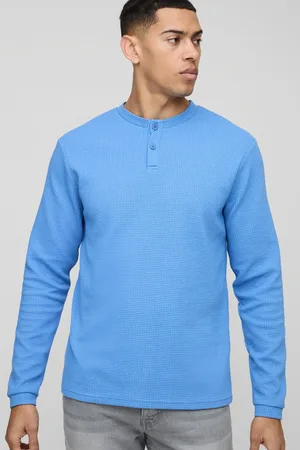 Boohoo Camiseta De Manga Larga Y Tela Gofre Con Botones En El Cuello
