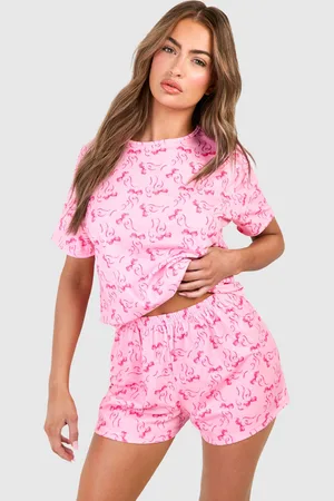 Boohoo Pijama Corto Con Estampado De Lazo