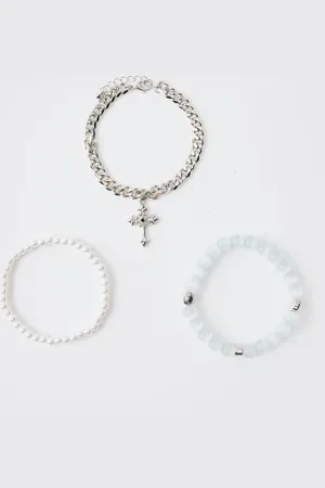 Boohoo Pack De 3 Pulseras Con Perlas