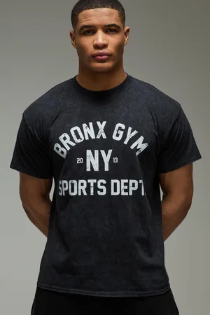 Boohoo Camiseta Man Active Oversize Con Lavado A La Piedra Y Estampado De Bronx