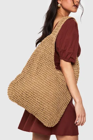 Boohoo Bolso De Hombro Holgado De Rafia