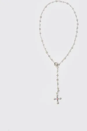 Boohoo Collar Plateado Con Colgante De Cruz