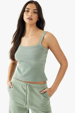 Boohoo Top Sin Mangas Básico De Canalé Con Unión De