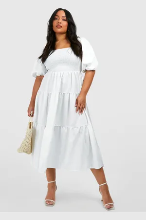 Boohoo Vestido Plus Midaxi Holgado Escalonado Fruncido