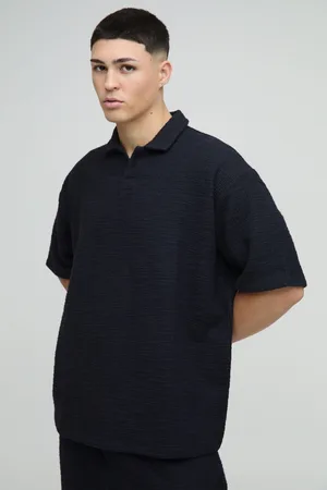 Boohoo Polo Oversize De Manga Corta Texturizado Grueso Con Solapas
