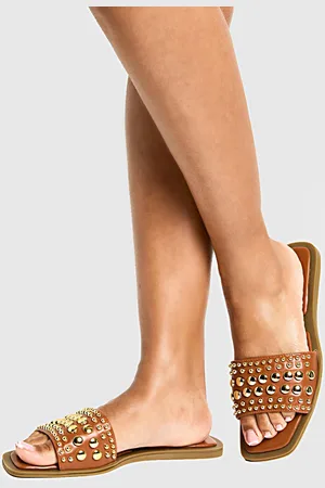Boohoo Sandalias Con Tachuelas Doradas