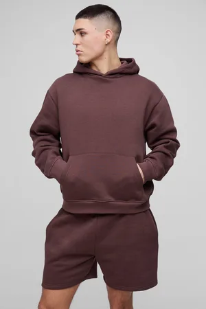 Boohoo Chándal Oversize Recto De Pantalón Corto Con Capucha Y Estampado De 330G/M²