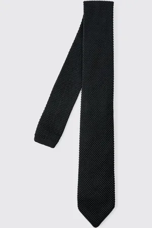 Boohoo Corbata De Punto Texturizada Fina Negra