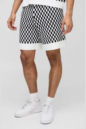 Boohoo Pantalón Corto Holgado De Punto Con Estampado Jacquard De Cuadros