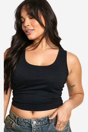 Boohoo Top Sin Mangas Plus De Algodón Con Tirantes Anchos