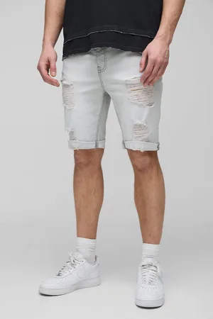Boohoo Pantalón Corto Tall Vaquero Pitillo Elástico Roto