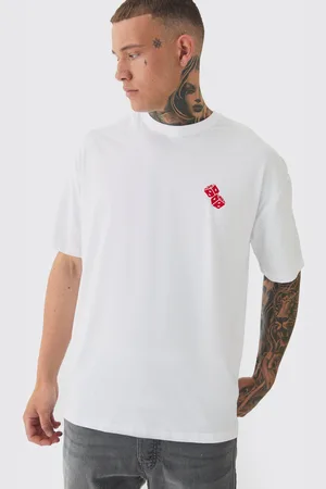 Boohoo Camiseta Tall Oversize Con Bordado De Dados Rojos En
