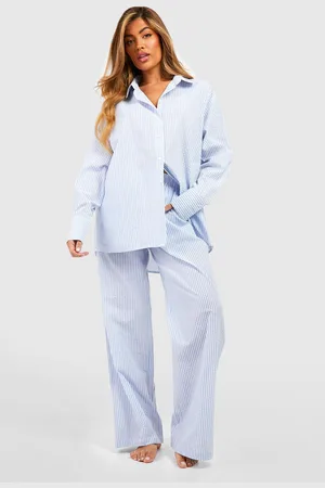 Boohoo Pantalón De Pijama De Algodón Con Raya Diplomática