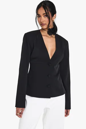 Boohoo Americana Entallada Escotada Sin Cuello