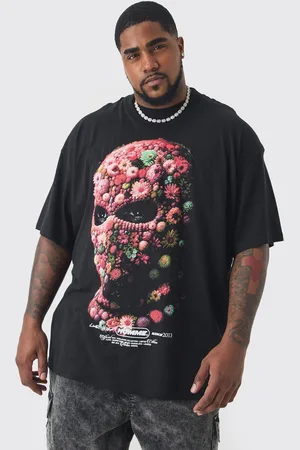 Boohoo Camiseta Plus Oversize Con Estampado De Flores Y Máscara