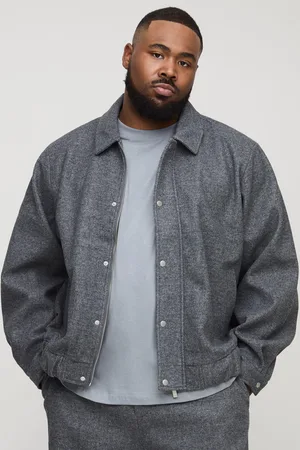 Boohoo Chaqueta Bomber Plus Oversize Harrington De Tela Melton